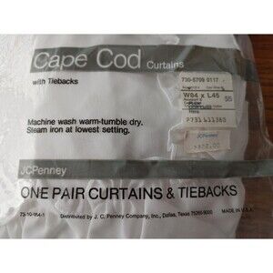 vintage Cape Cod curtains 84x45 long two sets in white made in USA